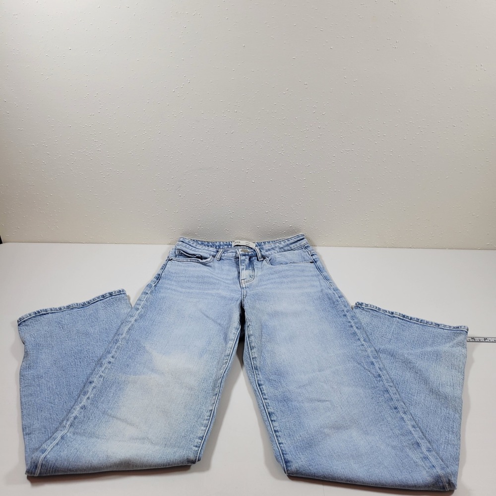 BKE Andi Wide Leg Jeans Womens 25x34 Blue Excellent Mid Rise Slim Fit Denim - Picture 1 of 11
